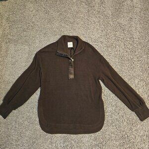 Varley Roeder Half Zip Midlayer Pullover in Chocolate Brown size XS